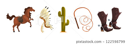 Wild West Authentic Object and Symbol Vector Set 122598799