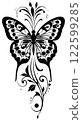 Abstract Butterfly as Tattoo 122599285