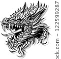 Drawing of Dragon Head 122599287