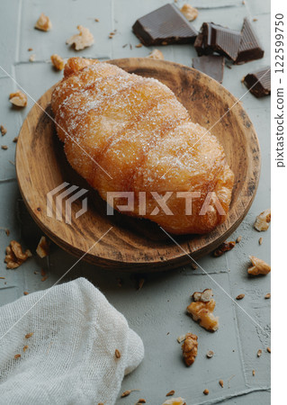 a xuixo de crema typical of catalonia, spain 122599750