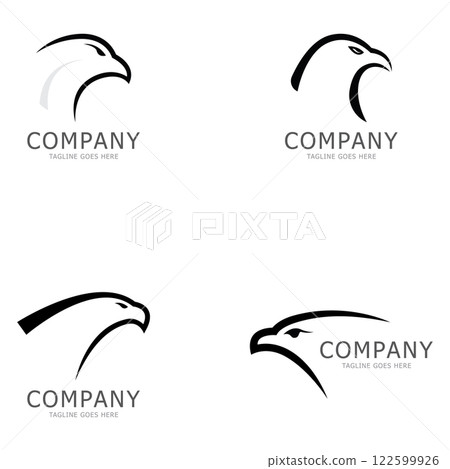 eagle head simple logo design. logo template 122599926