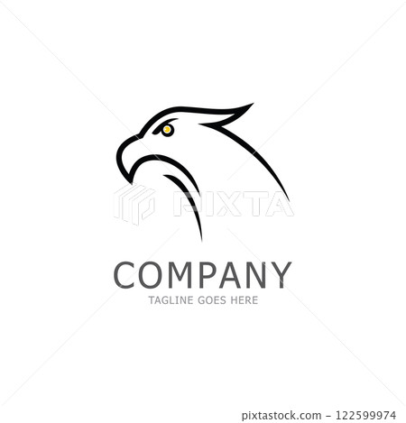 eagle head simple logo design. logo template 122599974