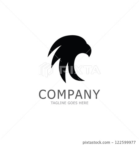 eagle head simple logo design. logo template 122599977