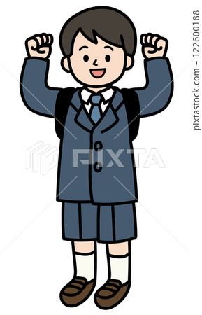 一名小學男孩的向量插圖 122600188
