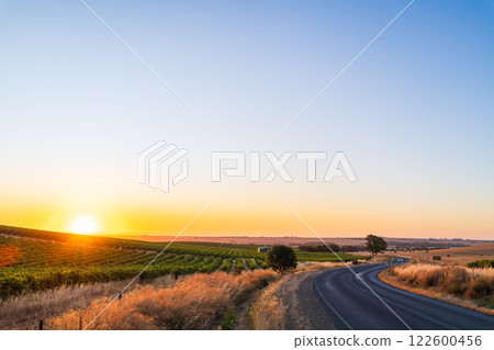 Beautiful winding road through Barossa Valley wine region Beautiful winding road through Barossa Valley wine region 122600456