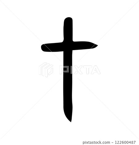 Vector hand drawn sketch doodle cross 122600487