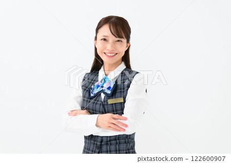 女人，制服，商務，雙臂交叉 122600907