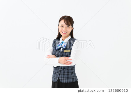 女人，制服，商務，雙臂交叉 122600910