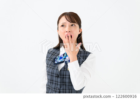 Woman uniform business surprised Woman uniform business surprised 122600916