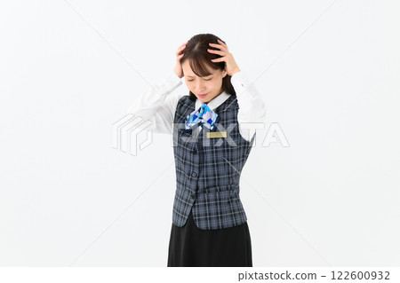 Woman uniform business worries Woman uniform business worries 122600932