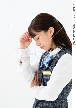 Woman uniform business worries 122600944