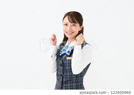 Woman uniform business fist pump Woman uniform business fist pump 122600960