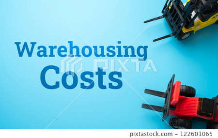 Warehousing costs and forklifts. Logistics, storage, and handling expenses. Inventory management, warehouse optimization, and automation help reduce expenses and enhance productivity in supply chains. 122601065