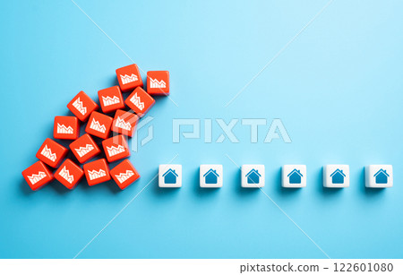 A wave of crisis is sweeping the real estate market. Falling property values, foreclosures, and financial losses. Economic uncertainty, supply demand imbalances, policy shifts impact housing stability 122601080