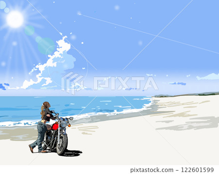 A girl watching the sea A girl watching the sea 122601599