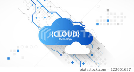 Cloud storage technology. Integrated digital web concept background. 122601637