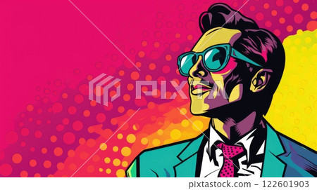 successful happy businessman colorful illustration 122601903