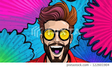 funny suprised man colorful illustration funny suprised man colorful illustration 122601904