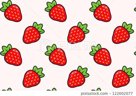 Pattern of cartoon strawberries. Pattern of cartoon strawberries. 122602077