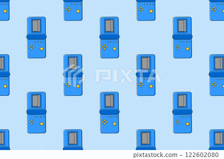 Cartoon pattern. Blue retro toy. Vector illustration Cartoon pattern. Blue retro toy. Vector illustration 122602080