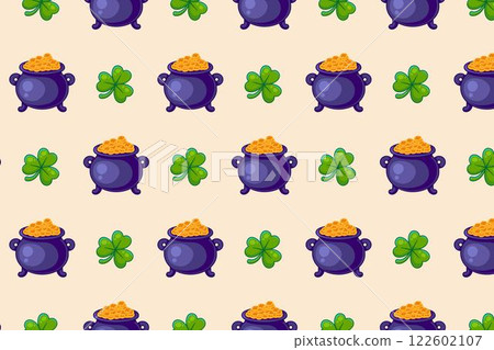 St patricks day pattern. Vector illustration 122602107