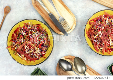 Fresh salad with microgreens. Fresh salad with microgreens. 122602612