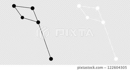 Delphinus constellation map set. Vector illustration. Delphinus constellation map set. Vector illustration. 122604305