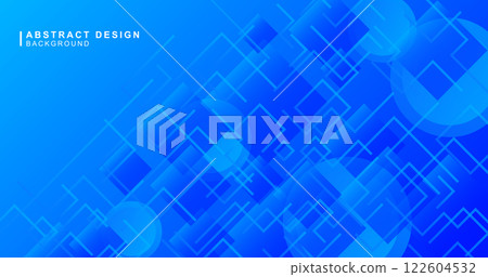 結合藍線、圓圈和正方形的抽象的背景材料 122604532