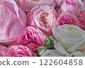 Elegant Pink and White Rose Bloom Composition for Floral Design 122604858