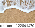 Serene Ocean Wave Washing Over Sandy Beach - Coastal Nature Background 122604870