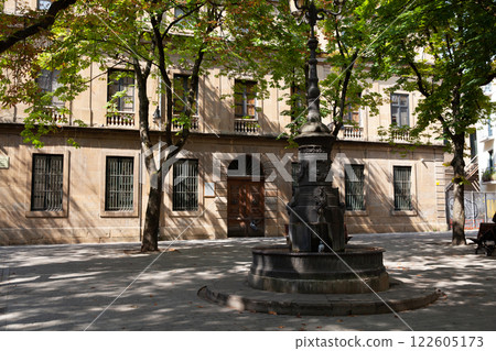 Fountain in Plazuela de San Jose, Pamplona, Spain Fountain in Plazuela de San Jose, Pamplona, Spain 122605173
