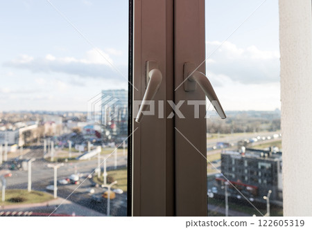 PVC metal window 122605319