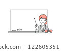 Illustration of a female teacher giving a lesson 122605351