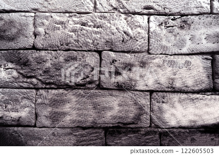 An old monochrome wall of blocks An old monochrome wall of blocks 122605503