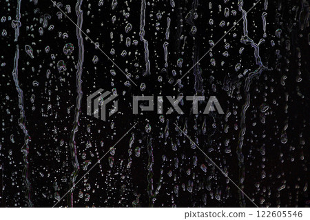 Raindrops spread out on a black background Raindrops spread out on a black background 122605546