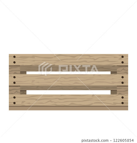 Empty wooden box container cartoon illustration Empty wooden box container cartoon illustration 122605854