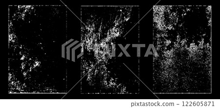 Black and white grunge. Distress overlay texture. Abstract surface dust and rough dirty wall background concept. Distress illustration simply place over object to create grunge effect. Vector EPS10. 122605871