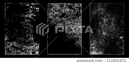 Black and white grunge. Distress overlay texture. Abstract surface dust and rough dirty wall background concept. Distress illustration simply place over object to create grunge effect. Vector EPS10. 122605872