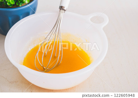 Baking: Melted butter and egg yolk Baking: Melted butter and egg yolk 122605948