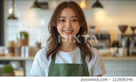 A woman who had an apron 122606346
