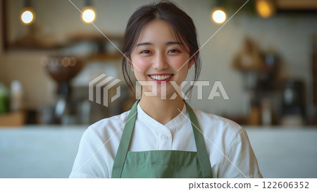 A woman who had an apron 122606352