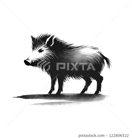 Boar ink painting illustration - Stock Illustration [122606522] - PIXTA