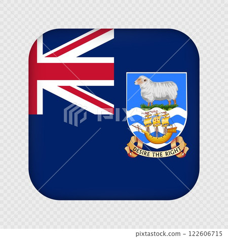 Falkland Islands square flag with gradient. Vector illustration. Falkland Islands square flag with gradient. Vector illustration. 122606715