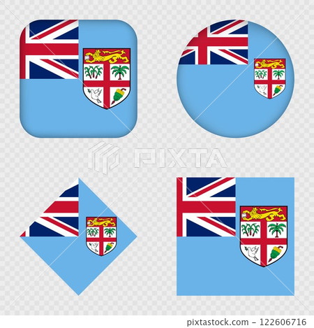 Fiji Flag Icons Pack. Vector illustration. Fiji Flag Icons Pack. Vector illustration. 122606716