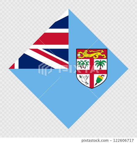 Fiji rhombus flag. Vector illustration. Fiji rhombus flag. Vector illustration. 122606717