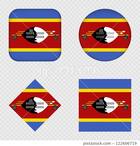 Eswatini Flag Icons Pack. Vector illustration. Eswatini Flag Icons Pack. Vector illustration. 122606719