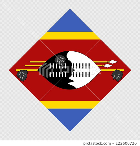 Eswatini rhombus flag. Vector illustration. Eswatini rhombus flag. Vector illustration. 122606720