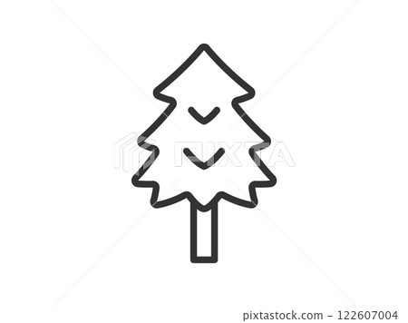 雪松樹圖示插圖（線描） 122607004