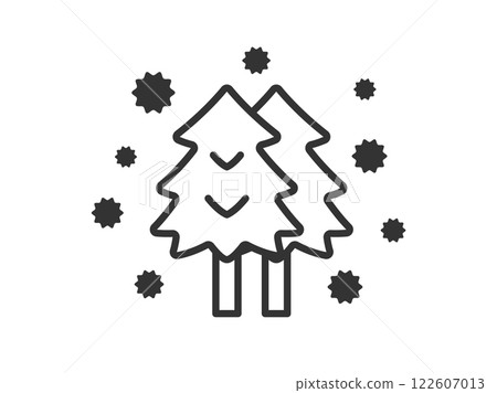 雪松花粉圖示插圖(線描) 雪松花粉圖示插圖(線描) 122607013