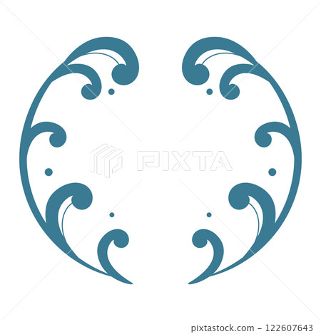 Japanese style wave frame and decoration set - Blue 122607643